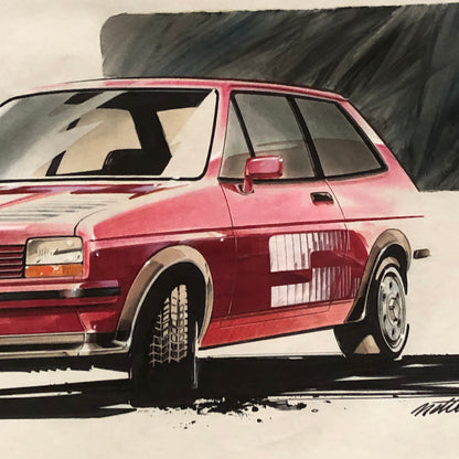 Car Styling Concept Illustration Art Drawing Sketch NOTTRODT Ford Fiesta S MK1