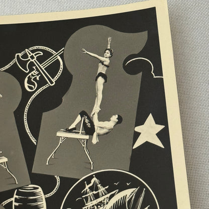 Vintage Circus Acrobat Balancing Act Photo Photograph Les Reols