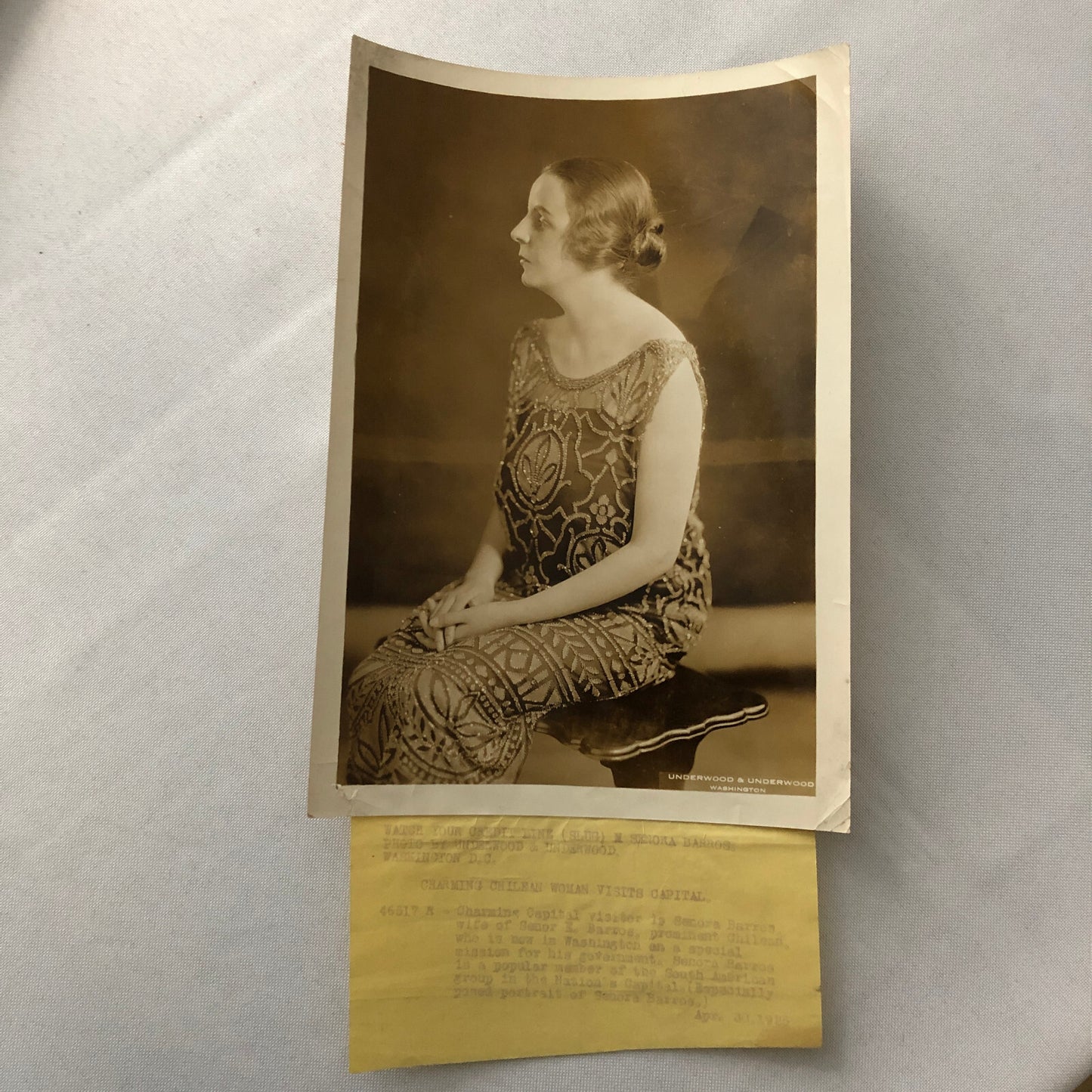 Vintage Press Photo Photograph Chilean Woman Visits Washington Capitol Chile