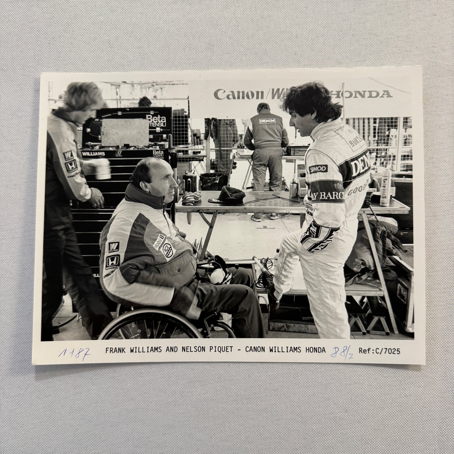 Frank Williams Nelson Piquet Canon Racing Photo Photograph Print