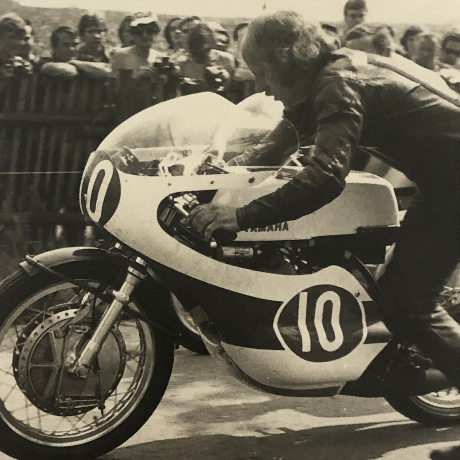 Vintage Motorcycle Racing Photo photograph Print Alex Franz Yamaha 1971