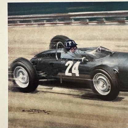 Graham Hill BRM Racing Car 1961 Italian Grand Prix Monza Illustration Print