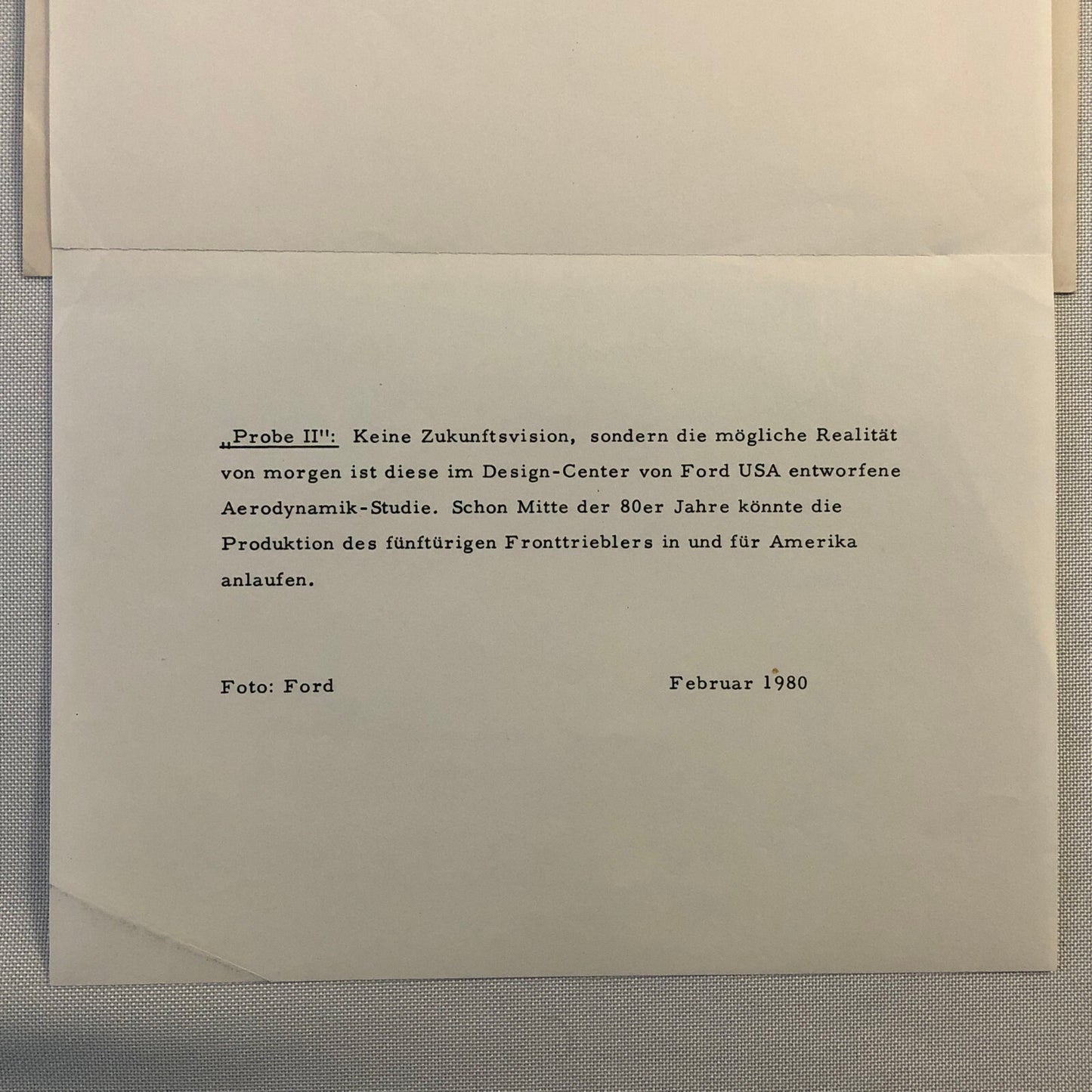 1980 Ford Probe II Concept Car Design Photo Photograph Germany