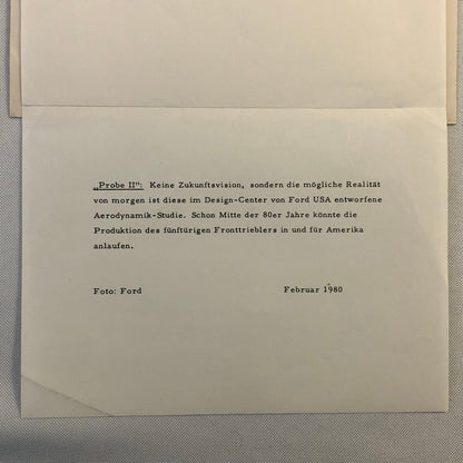 1980 Ford Probe II Concept Car Design Photo Photograph Germany