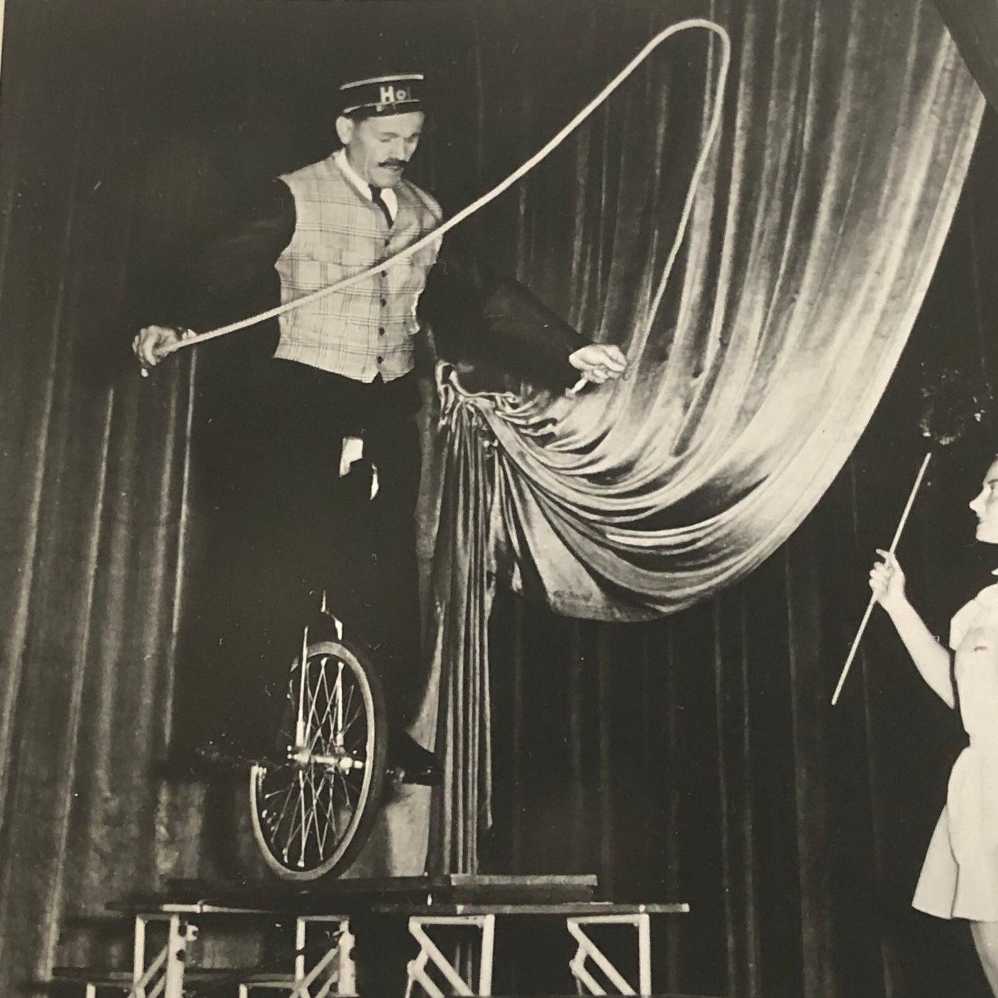 Circus Performer Balancing Act on Unicycle Photo Photograph Belgium