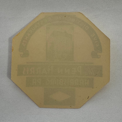 Vintage Travel Luggage Label The Penn Harris Harrisburg Pennsylvania PA