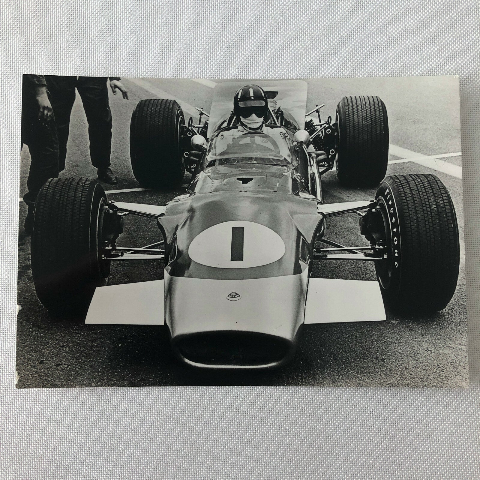 Vintage 1968 Graham Hill Lotus 49 Car Racing Photo Photograph 
