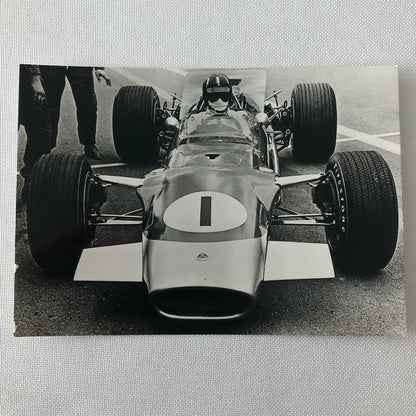 Vintage 1968 Graham Hill Lotus 49 Car Racing Photo Photograph 