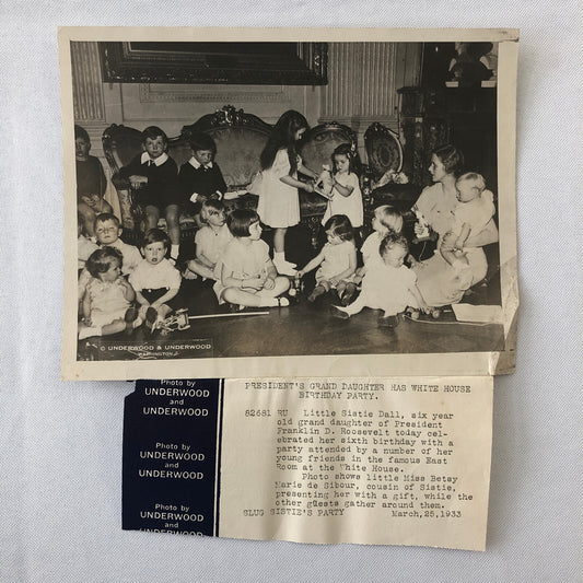 Press Photo Photograph President Franklin Roosevelt Grand Daughter Birthday 1933