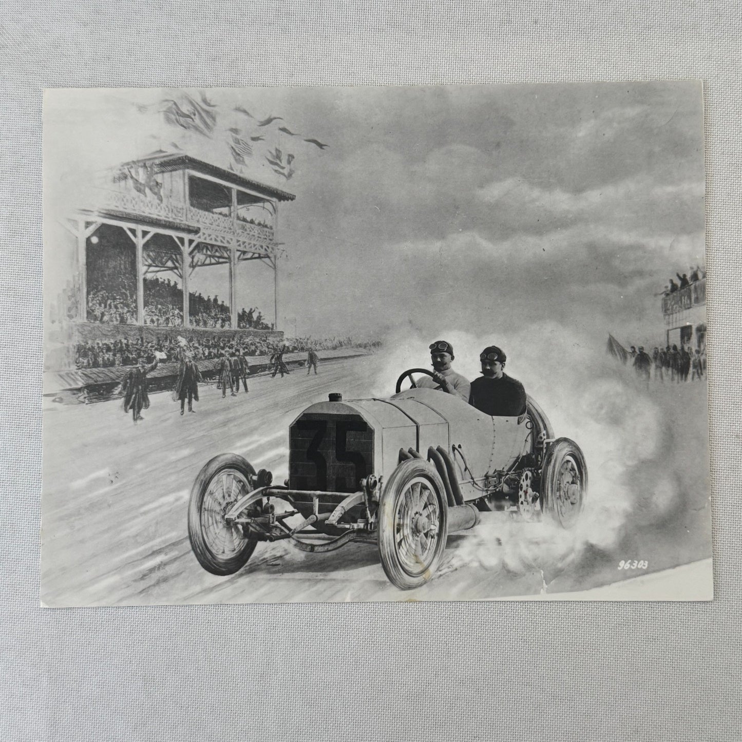1908 Mercedes Benz Grand Prix Racing Car Photo Photograph Print Vintage