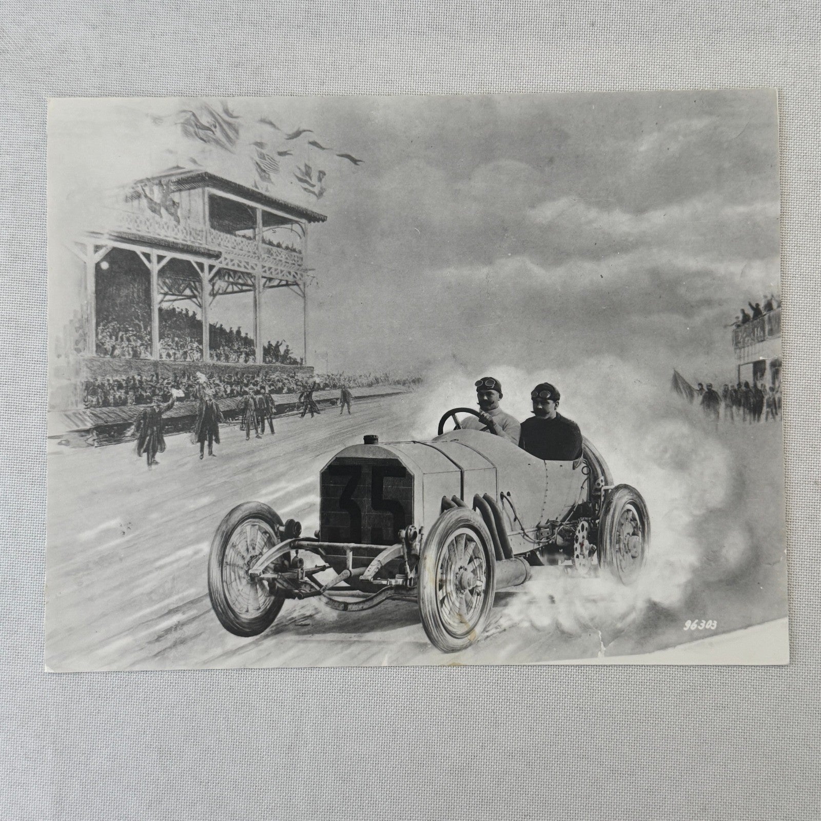 1908 Mercedes Benz Grand Prix Racing Car Photo Photograph Print Vintage