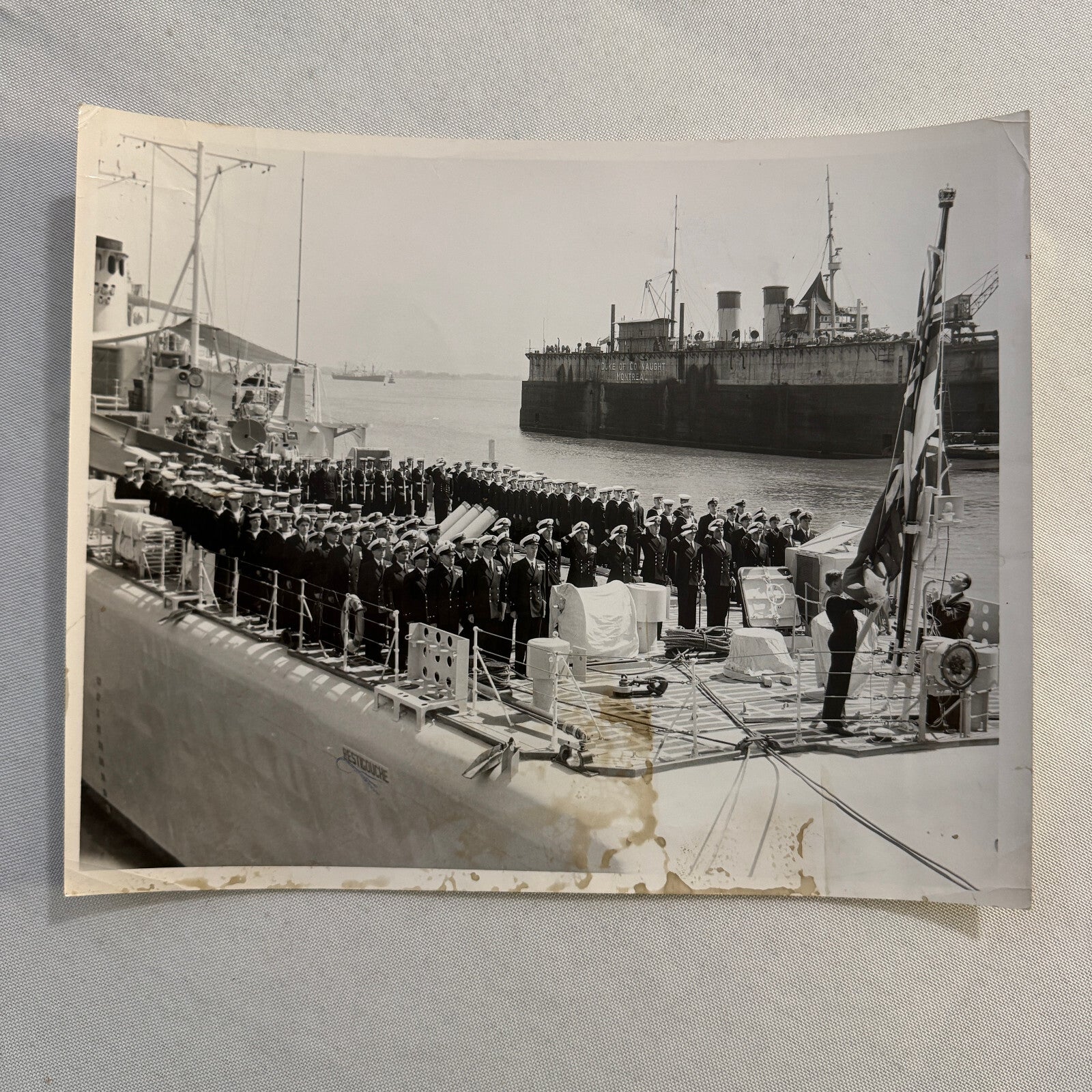 Royal Canadian Navy HMCS Restigouche Military Ship Boat Destroyer 1958 Crew