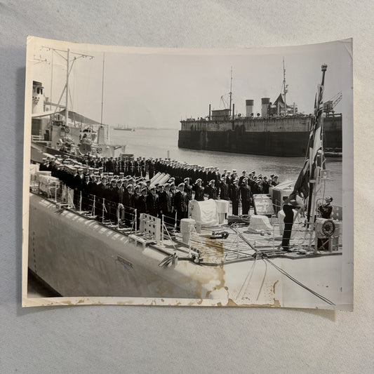Royal Canadian Navy HMCS Restigouche Military Ship Boat Destroyer 1958 Crew