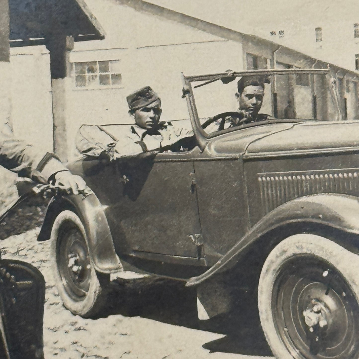 Vintage Photo Photograph Print Early Car Automobile Motorcycle People