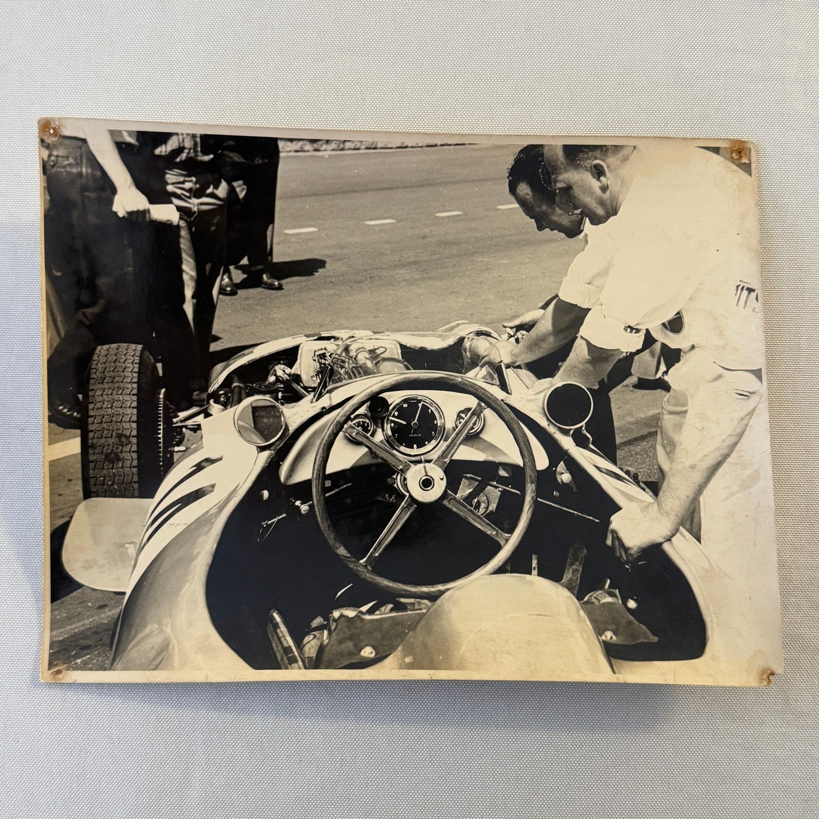 Vintage Racing Photo Photograph Juan Manuel Fangio Mercedes W196 1955 British GP