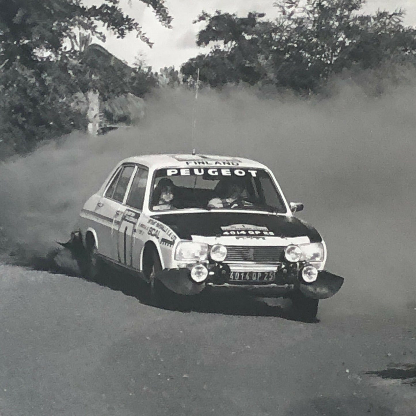 Vintage Rally Racing Photo Photograph 1974 East African Safari Peugeot Car 
