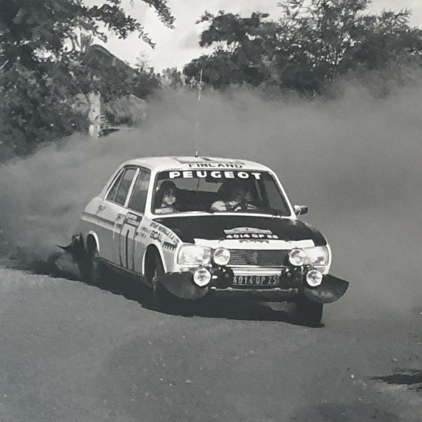 Vintage Rally Racing Photo Photograph 1974 East African Safari Peugeot Car 