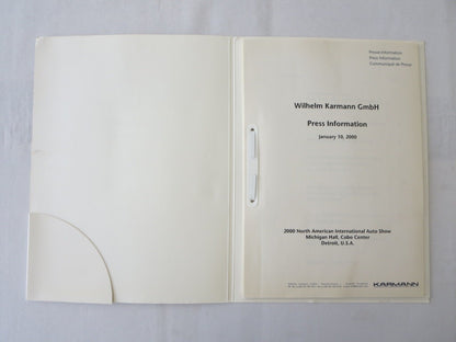2000 Wilhelm KARMANN GmbH Karmann Coupe Convertible Press Kit Brochure 