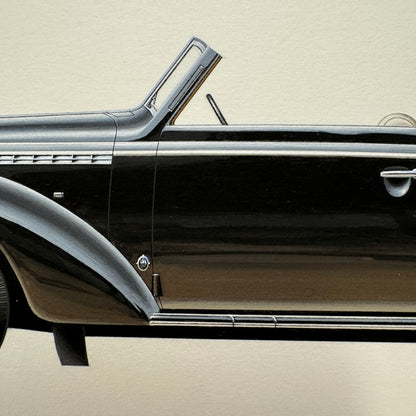 1938 Opel Admiral Cabriolet Glaser Car Illustration Art Drawing Hand Drawn