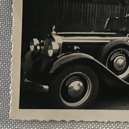 Vintage Photo Photograph Print Woman with Early Mercedes Benz Car Automobile
