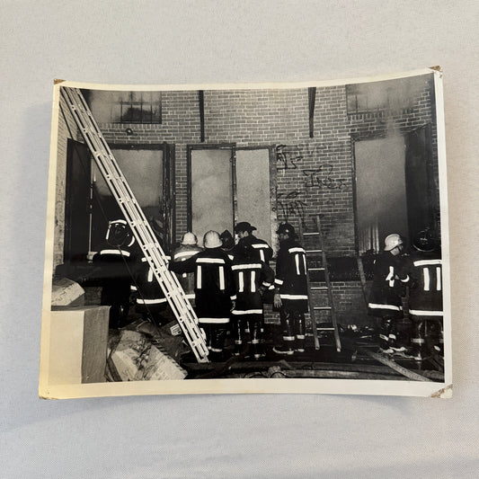 Firefighting Fire Fighter Fire Photo Photograph Print Vintage