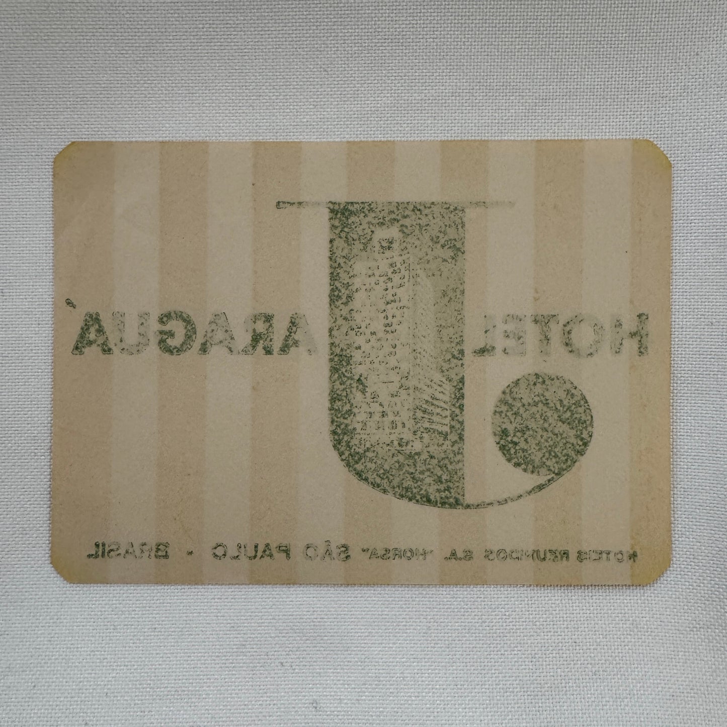 Vintage Travel Luggage Label Hotel Aragua Sao Paulo Brasil Brazil Brazilian