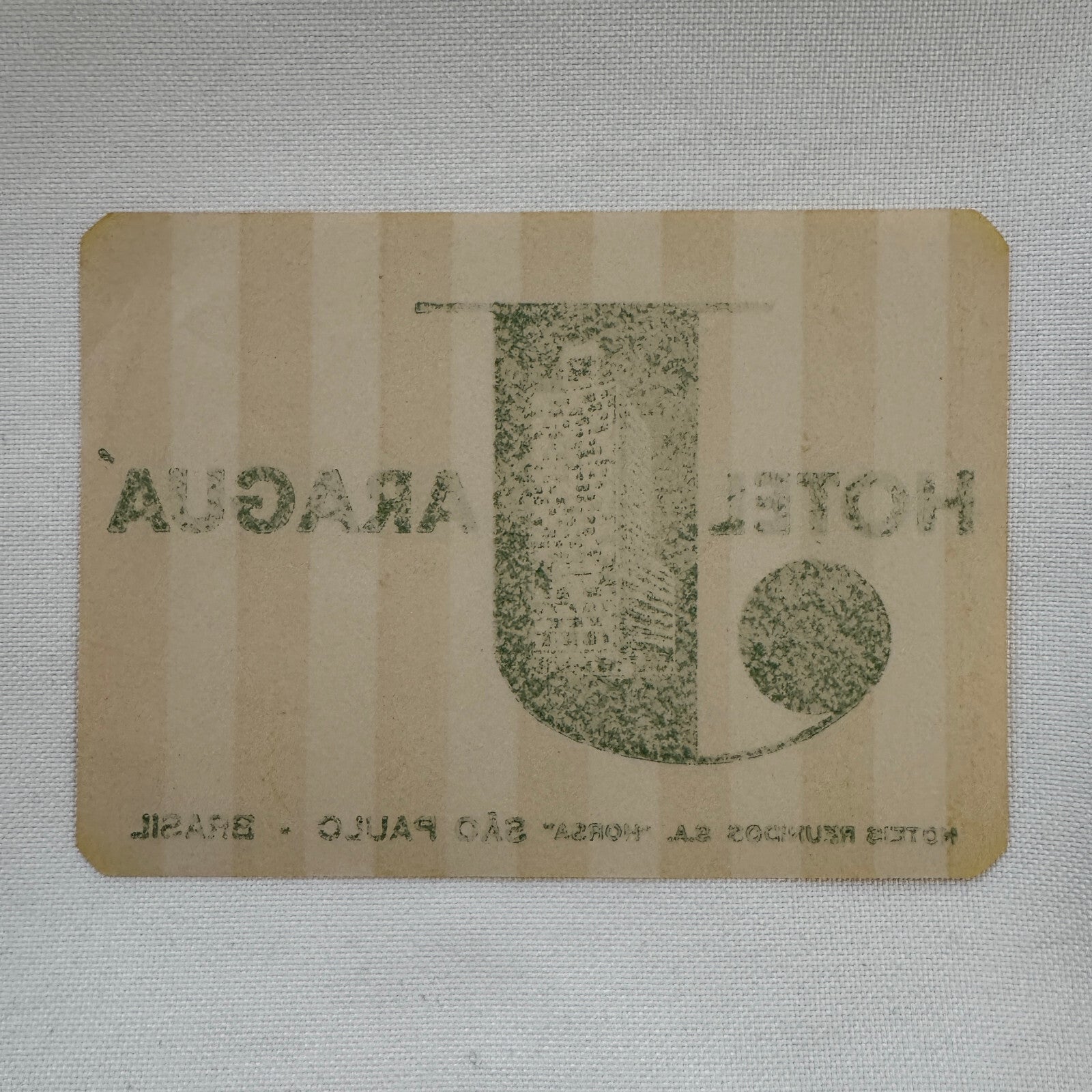 Vintage Travel Luggage Label Hotel Aragua Sao Paulo Brasil Brazil Brazilian