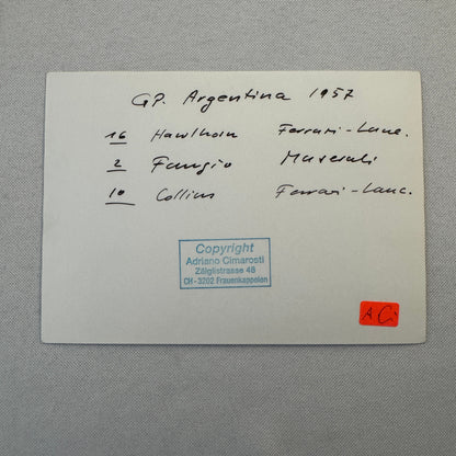 1957 Grand Prix Racing Photo Juan Manuel Fangio Mike Hawthorn Modern Print