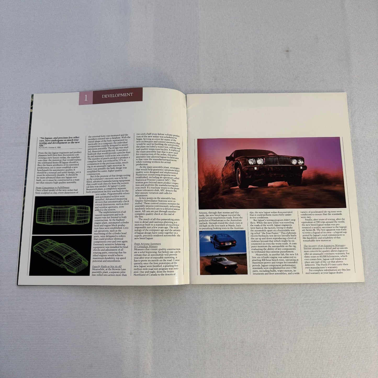 1987 Jaguar XJ6 and XJ6 Sovereign Car Sales Brochure Catalog Advertising Vintage