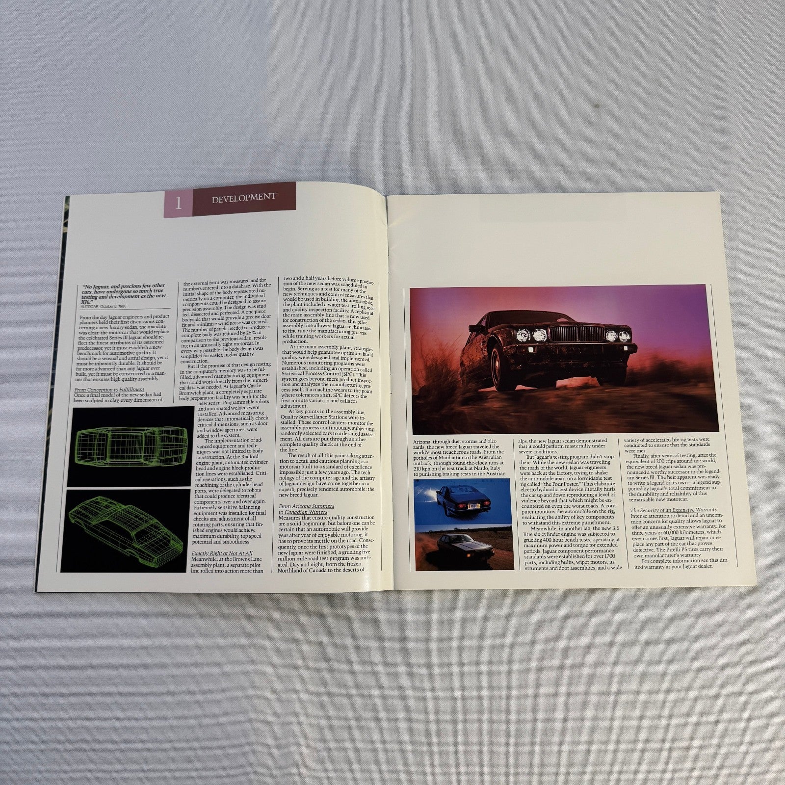 1987 Jaguar XJ6 and XJ6 Sovereign Car Sales Brochure Catalog Advertising Vintage