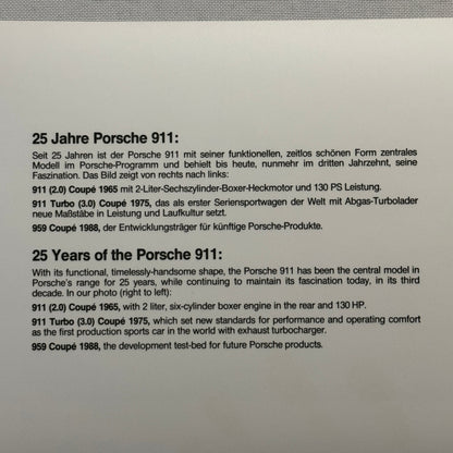 1994 Porsche 911 Carrera Factory Press Photo Photograph Print