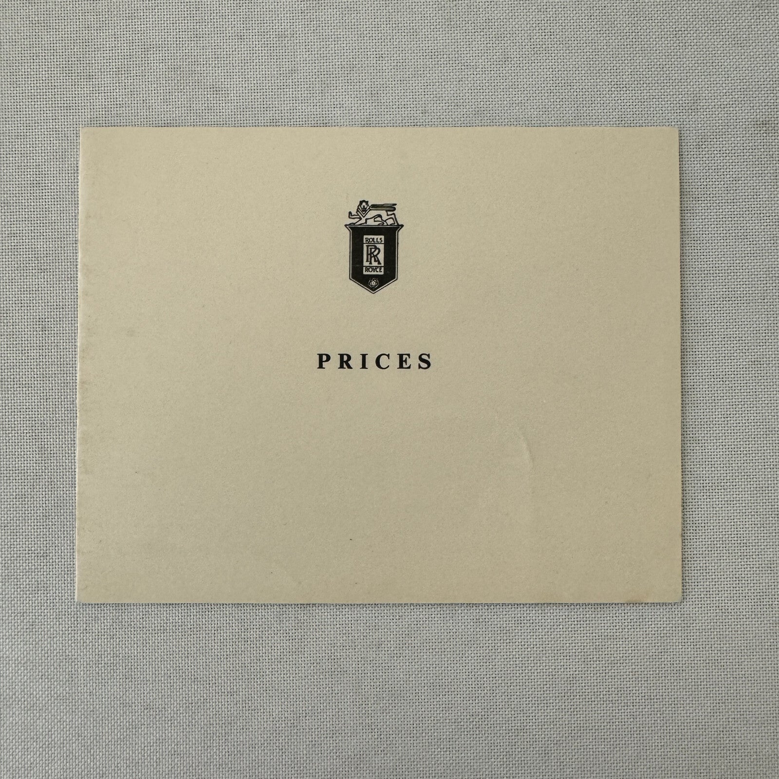 1957 Rolls Royce Price List Card Brochure UK Market