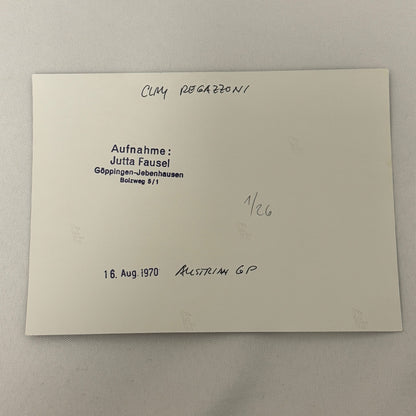 Vintage Racing Photo 1970 Austrian Grand Prix Clay Regazzoni Motorsport