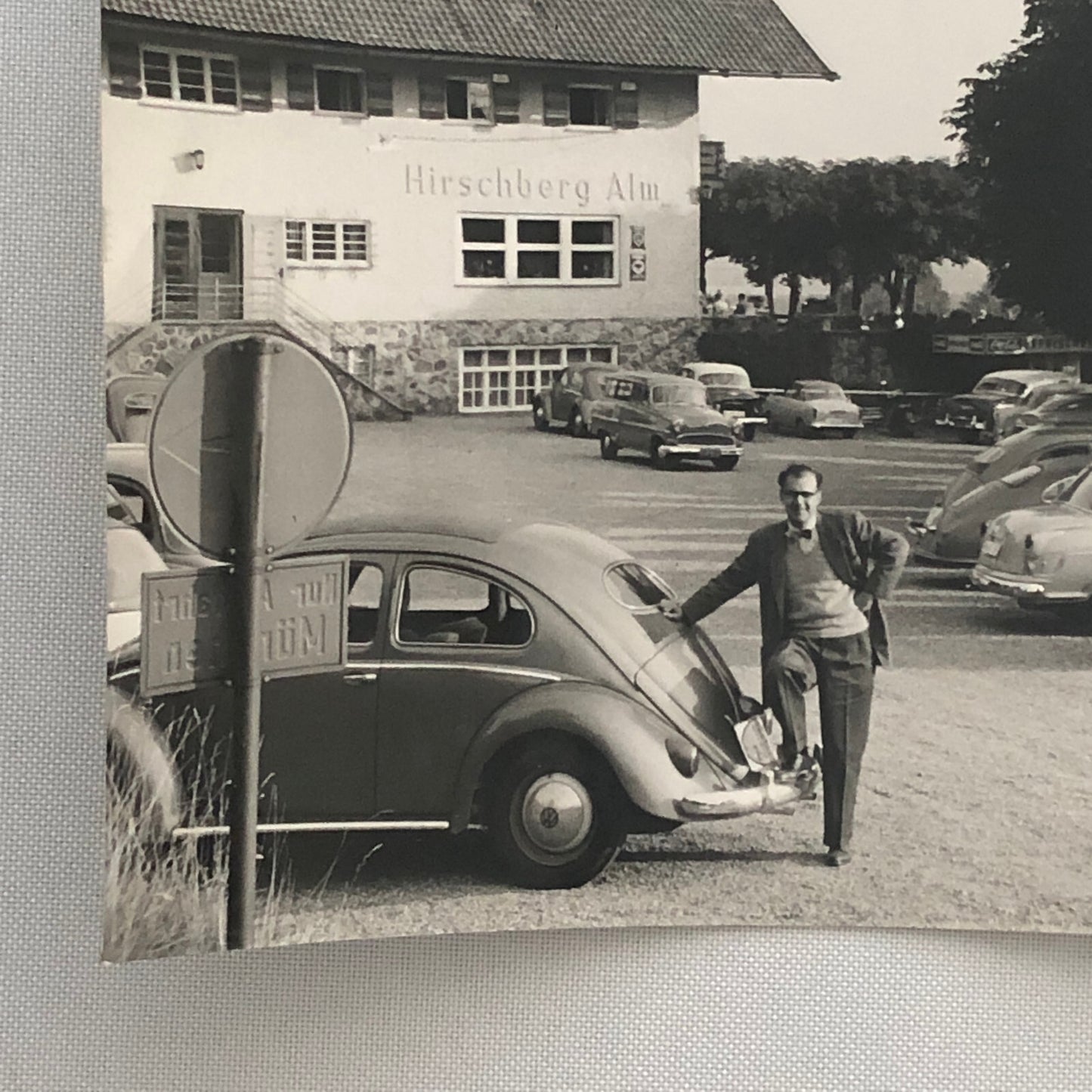Vintage Photo Photograph Man with Volkswagen Beetle VW Bug Fiat 500 Multipla Car
