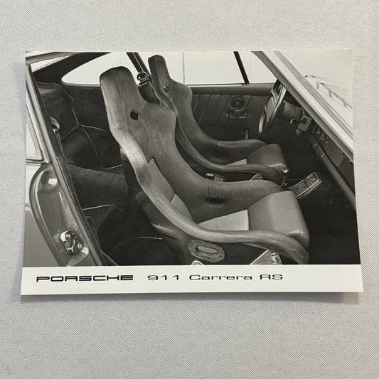 Porsche 911 Carrera RS Car Interior Factory Press Photo Photograph Print Vintage