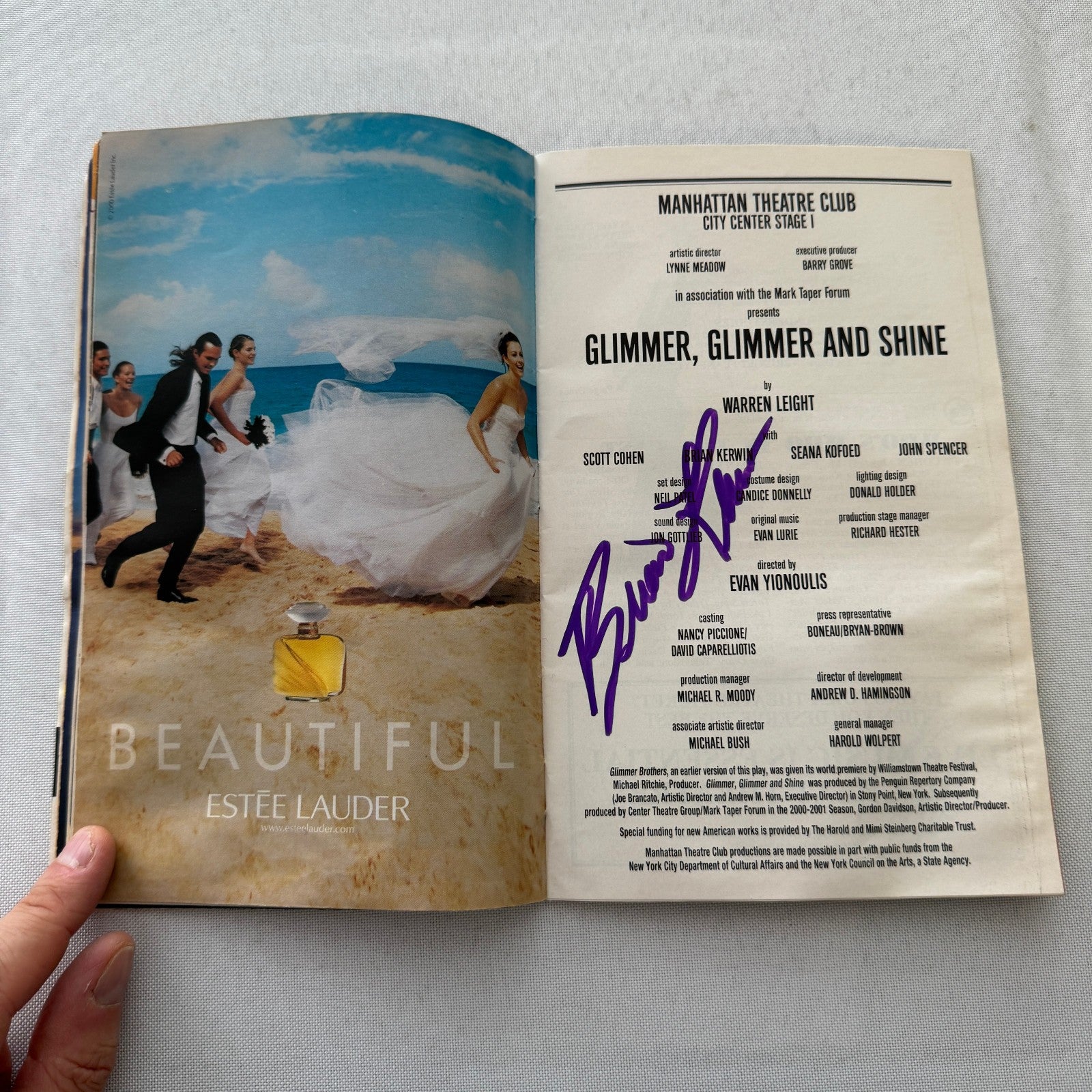 Glimmer Glimmer and Shine Cast Signed Theater Playbill Autographed Signature