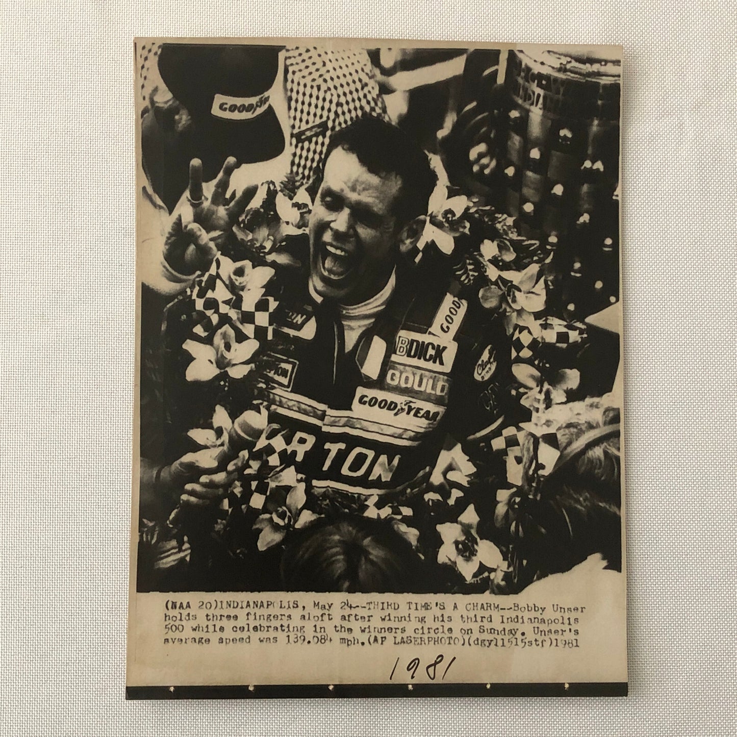 Vintage Indy Indianapolis Racing Photo Photograph Bobby Unser 1981