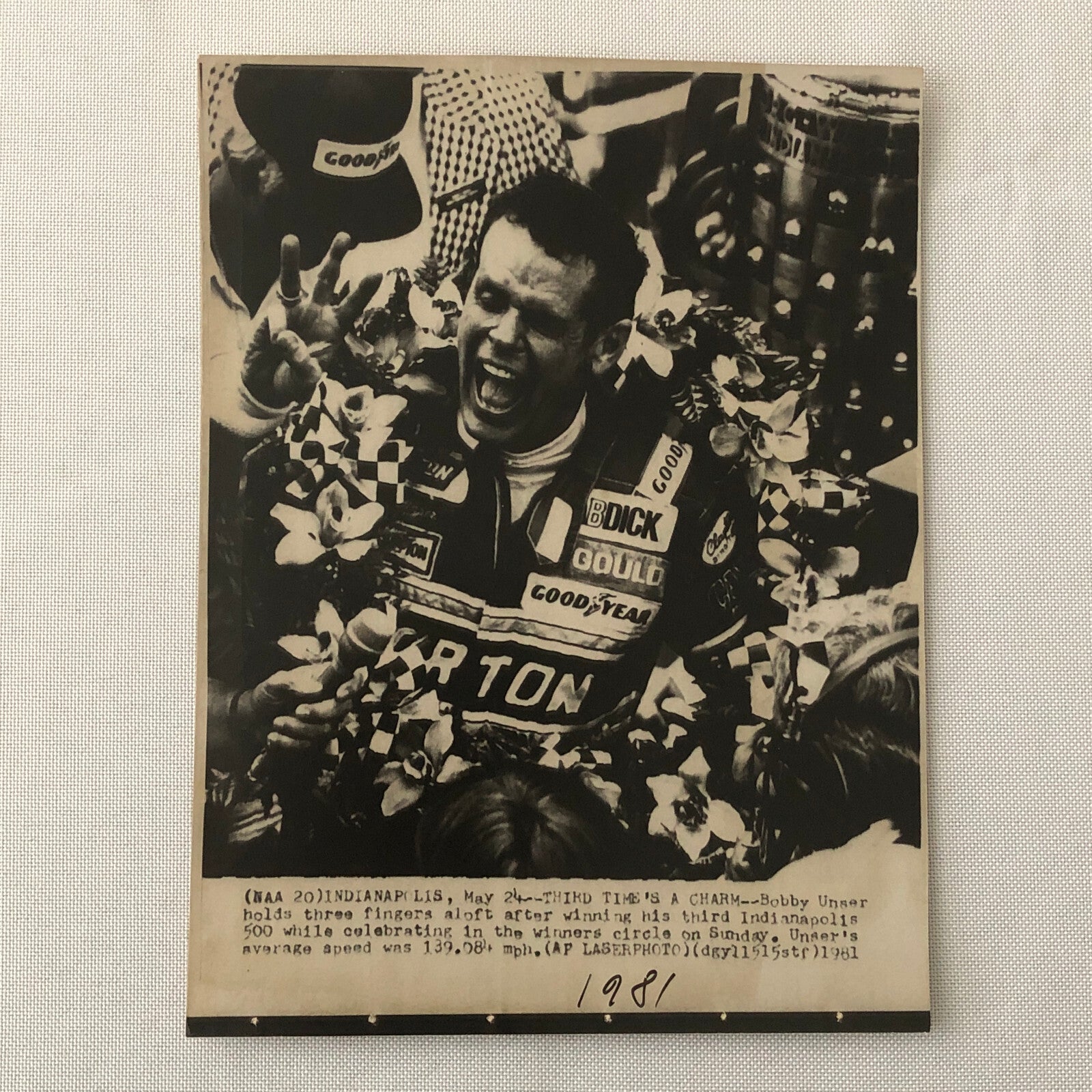 Vintage Indy Indianapolis Racing Photo Photograph Bobby Unser 1981