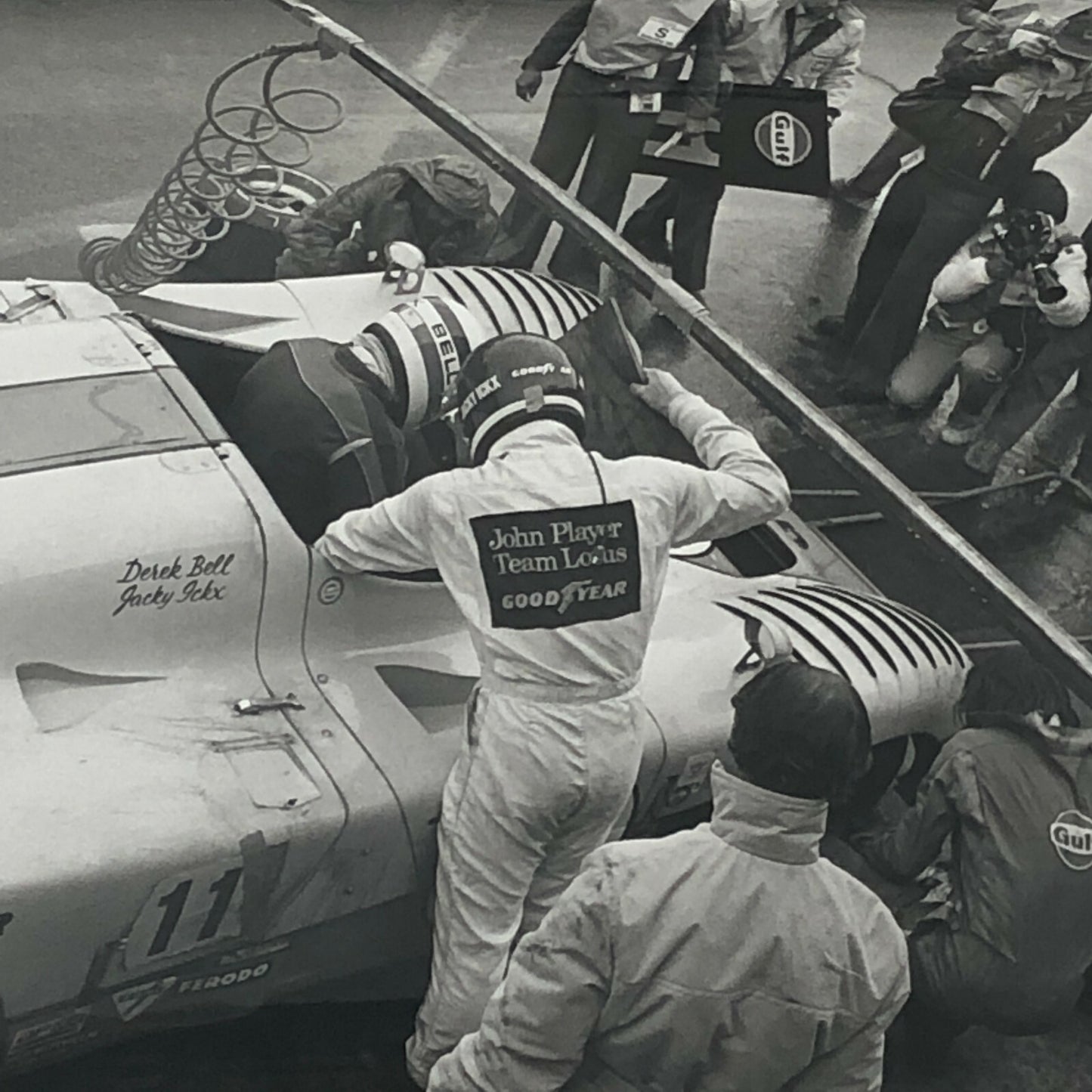 Vintage Racing Photo Photograph 1975 24 Hours of LeMans ? Gulf Mirage GR8 Car 