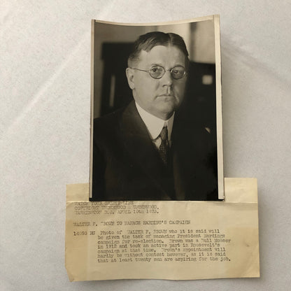Press Photo Photograph President Warren G Harding Campaign Manager 1923
