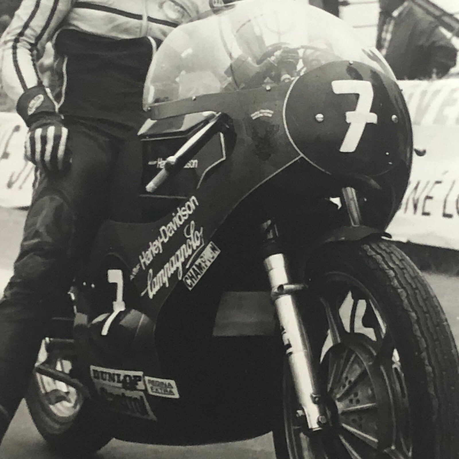 Vintage Motorcycle Racing Photo Photograph Bike Rider Harley Davidson