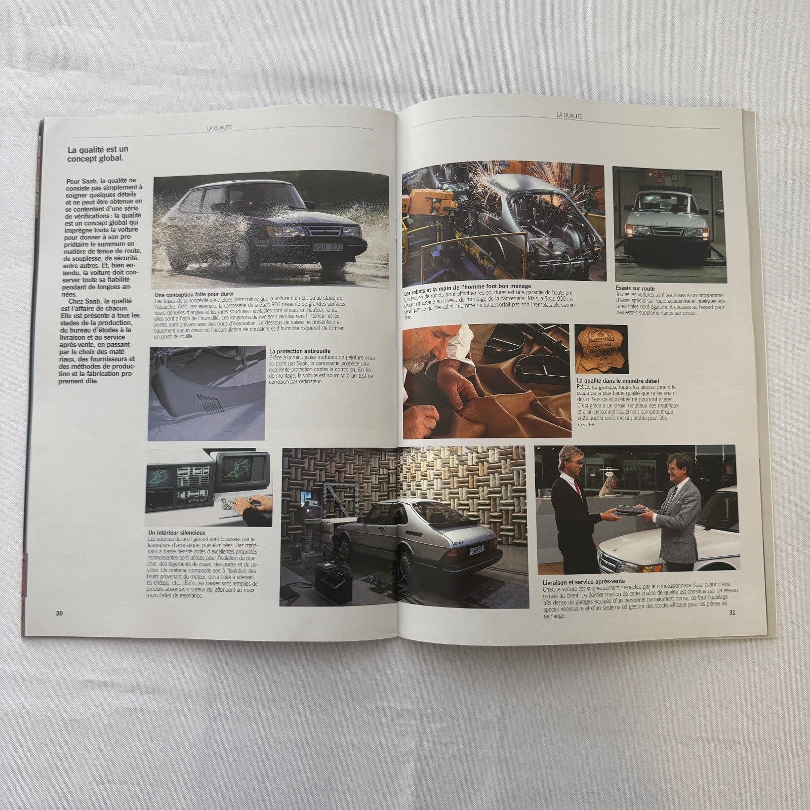 1988 Saab 900i 900 Turbo Car Sales Brochure Catalog Vintage FRENCH European