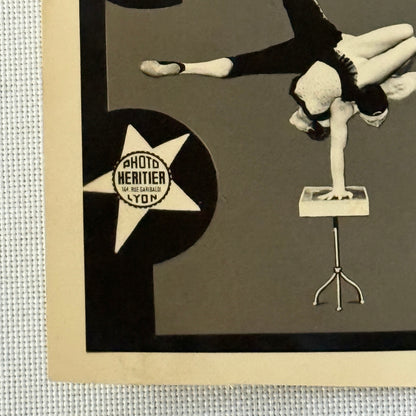 Vintage Circus Acrobat Balancing Act Photo Photograph Les Reols