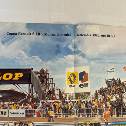 Renault 5 ELF Racing Poster Vintage Monza 1976 Italian
