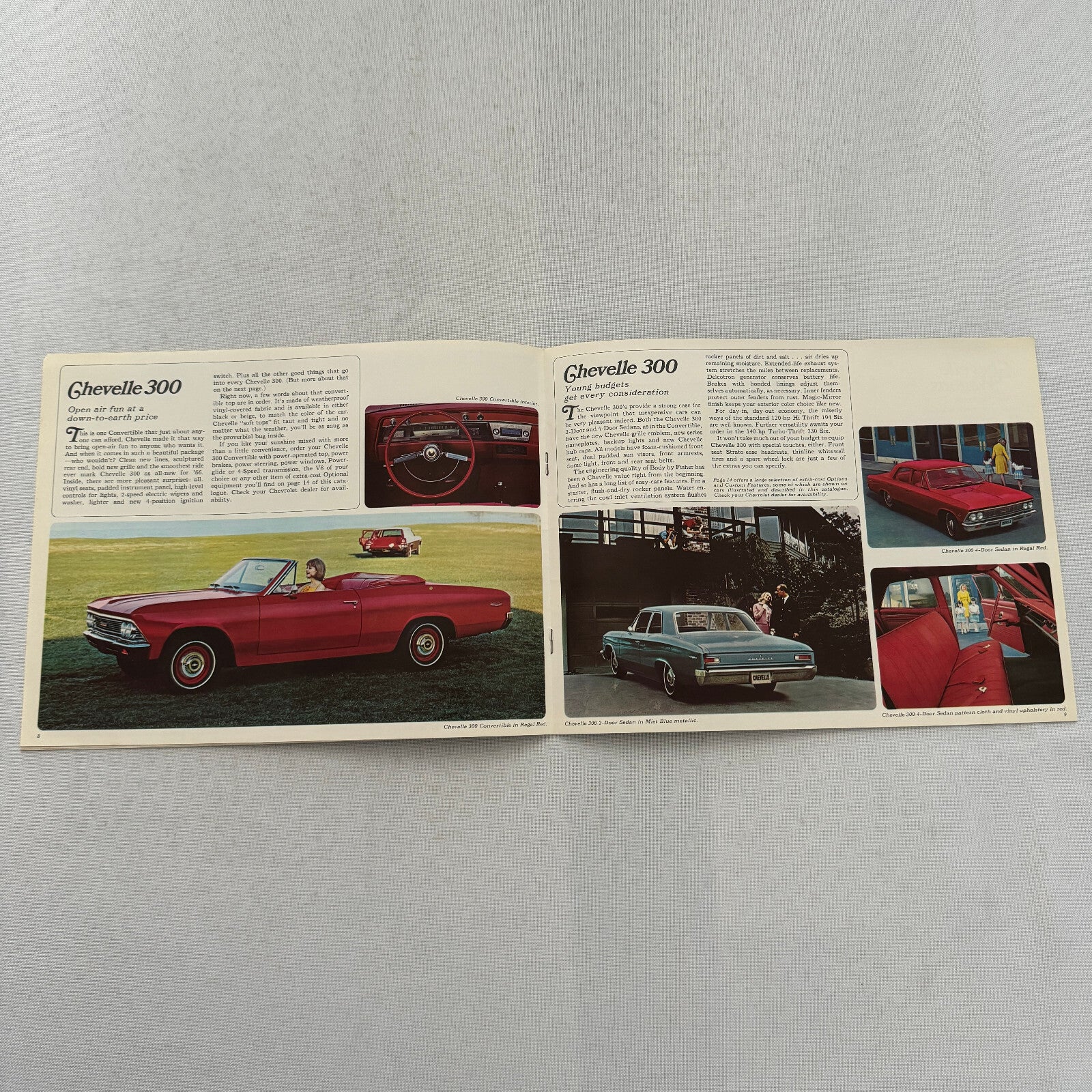 1966 Chevrolet Chevelle Sales Brochure Catalog Malibu Convertible 300 Wagon