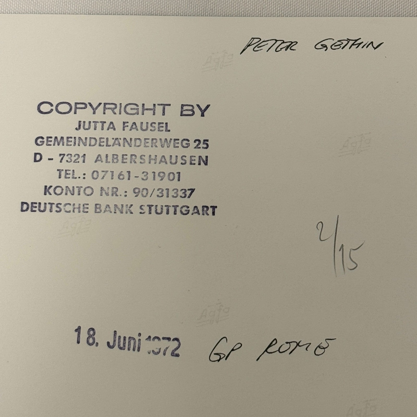 Vintage Racing Photo Peter Gethin 1972 Rome Grand Prix Race Italy Italian