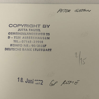 Vintage Racing Photo Peter Gethin 1972 Rome Grand Prix Race Italy Italian