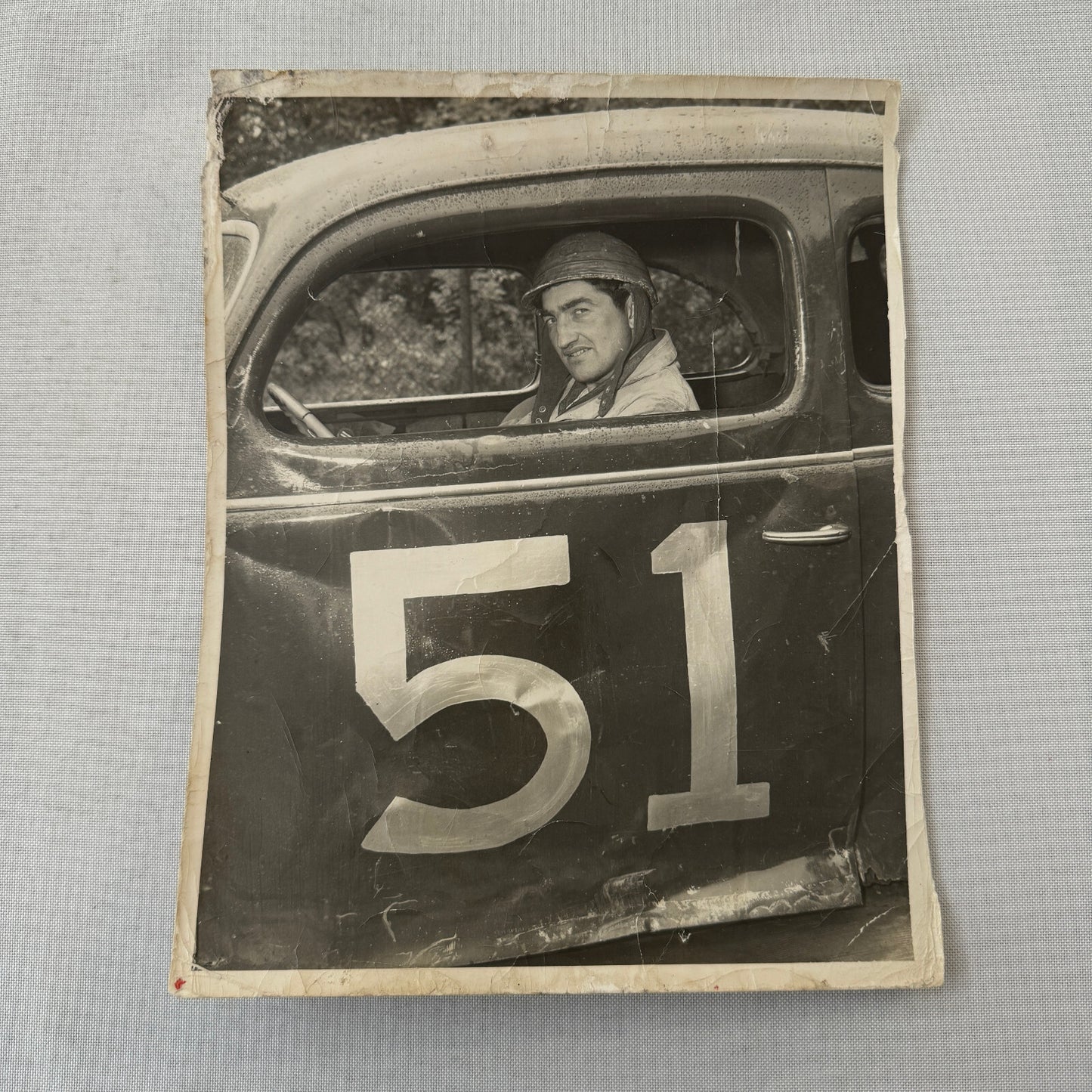 Vintage Stock Car Racing Car Driver Photo Photograph