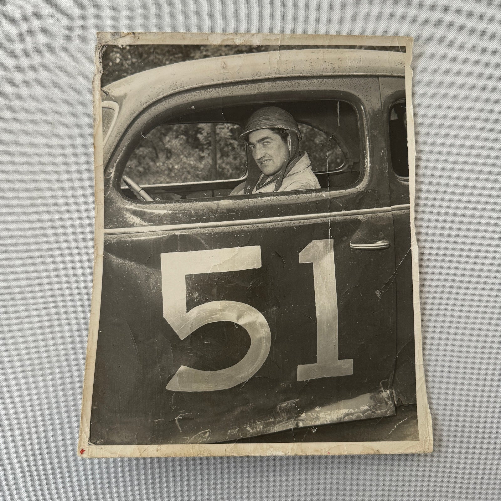 Vintage Stock Car Racing Car Driver Photo Photograph