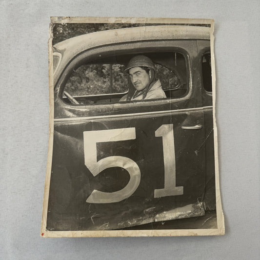 Vintage Stock Car Racing Car Driver Photo Photograph